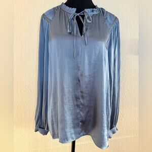 Philosophy | Slate Blue Silky Women’s Blouse, Xl, Gently Worn